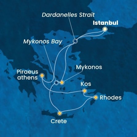 Turecko, Řecko z Istanbulu na lodi Costa Pacifica