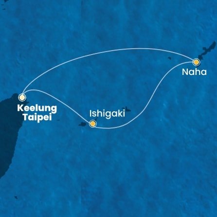 Tchaj-wan, Japonsko z Keelungu (Taipeje) na lodi Costa Serena