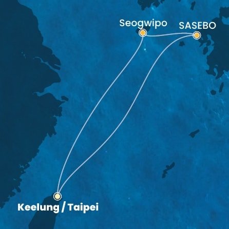 Tchaj-wan, Japonsko, Jižní Korea z Keelungu (Taipeje) na lodi Costa Serena