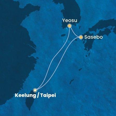 Tchaj-wan, Japonsko, Jižní Korea z Keelungu (Taipeje) na lodi Costa Serena