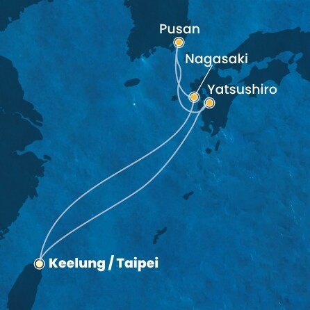 Tchaj-wan, Japonsko, Jižní Korea z Keelungu (Taipeje) na lodi Costa Serena