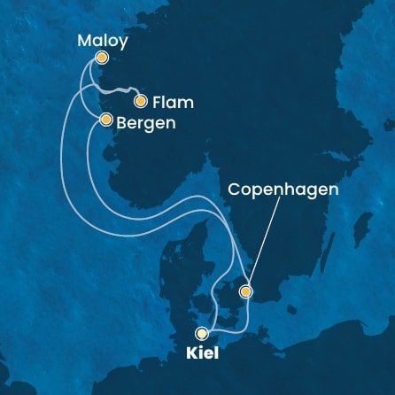 Německo, Dánsko, Norsko z Kielu na lodi Costa Diadema