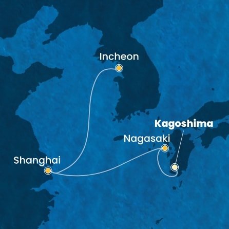 Japonsko, Čína, Jižní Korea z Kagoshimi na lodi Costa Serena