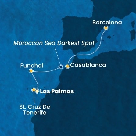 Španělsko, Portugalsko, Maroko z Las Palmas na lodi Costa Fortuna