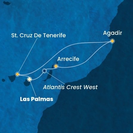 Španělsko, Maroko z Las Palmas na lodi Costa Smeralda