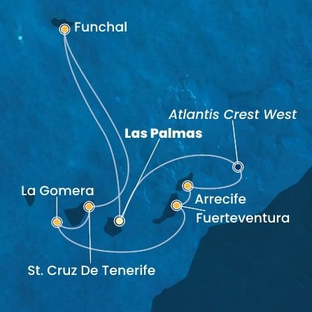 Španělsko, Madeira, La Gomera (Kanárské ostrovy) z Las Palmas na lodi Costa Pacifica