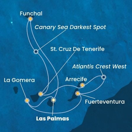 Španělsko, Portugalsko, La Gomera z Las Palmas na lodi Costa Pacifica