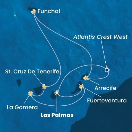 Španělsko, La Gomera, Portugalsko z Las Palmas na lodi Costa Pacifica
