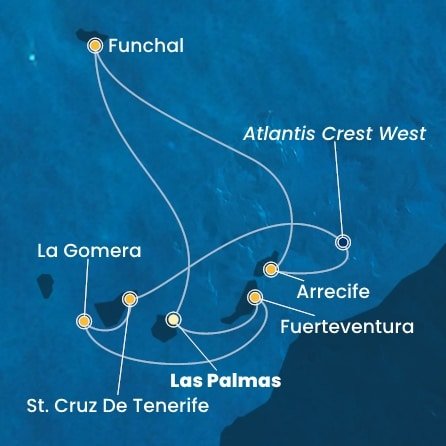 Španělsko, Portugalsko, La Gomera z Las Palmas na lodi Costa Pacifica