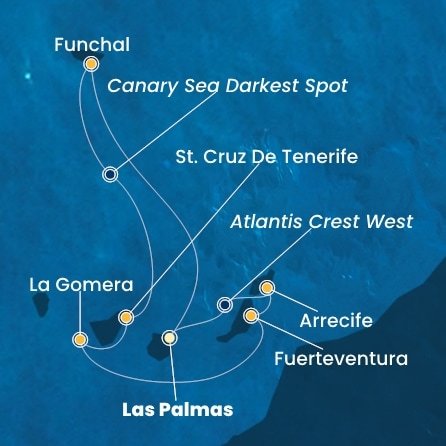 Španělsko, Portugalsko, La Gomera z Las Palmas na lodi Costa Fortuna