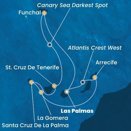 Španělsko, Portugalsko, La Gomera z Las Palmas na lodi Costa Fortuna