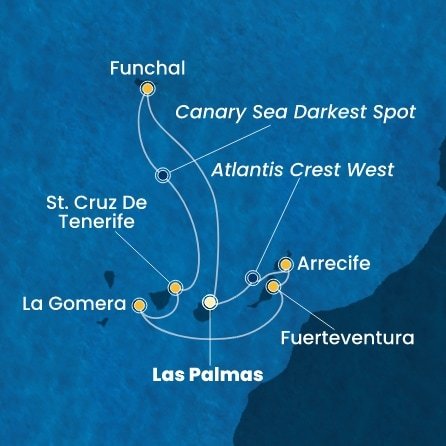 Španělsko, Portugalsko, La Gomera z Las Palmas na lodi Costa Fortuna
