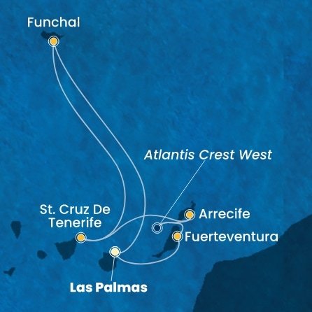 Španělsko, Portugalsko z Las Palmas na lodi Costa Smeralda