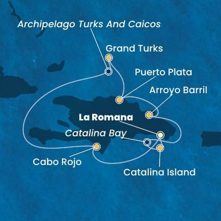 Dominikánská republika, Zámořské území Velké Británie z La Romany na lodi Costa Fascinosa