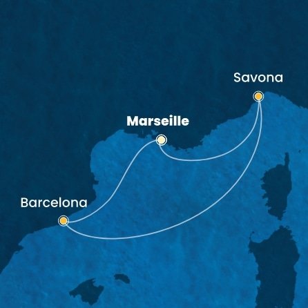 Francie, Itálie, Španělsko z Marseille na lodi Costa Serena