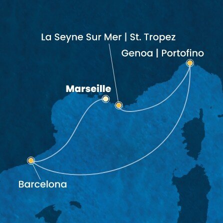 Francie, Španělsko, Itálie z Marseille na lodi Costa Fascinosa