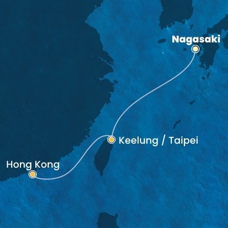 Japonsko, Tchaj-wan, Čína z Nagasaki na lodi Costa Serena