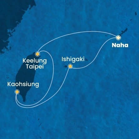 Japonsko, Tchaj-wan z Naha na lodi Costa Serena