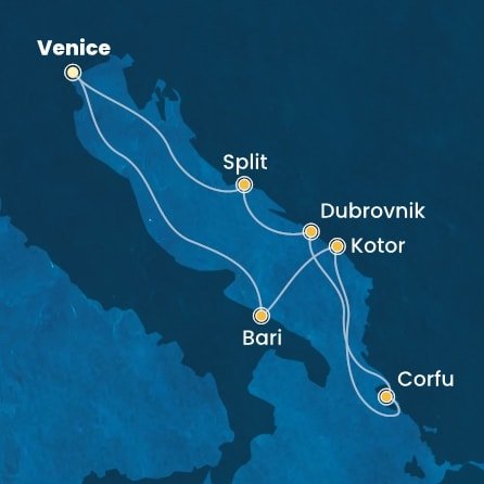 Itálie, Černá Hora, Řecko, Chorvatsko z Marghery na lodi Costa Deliziosa