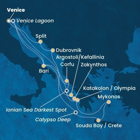 Itálie, Řecko, Chorvatsko z Marghery na lodi Costa Deliziosa