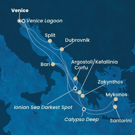 Itálie, Řecko, Chorvatsko z Marghery na lodi Costa Deliziosa