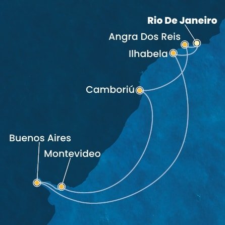 Brazílie, Argentina, Uruguay z Rio de Janeira na lodi Costa Serena