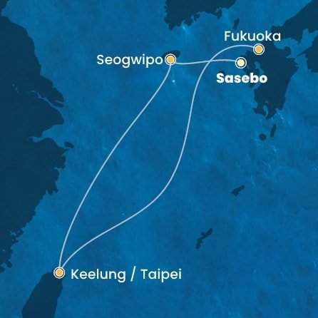 Japonsko, Jižní Korea, Tchaj-wan ze Saseba na lodi Costa Serena