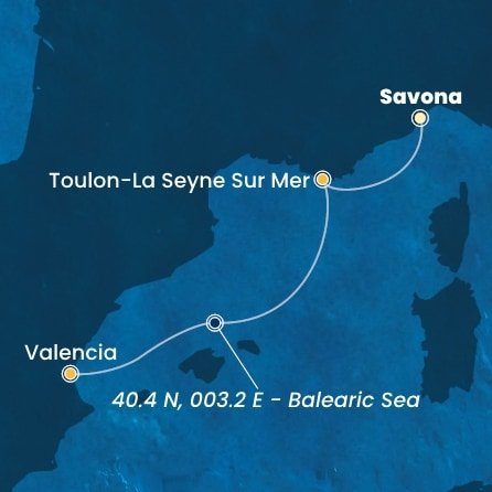 Itálie, Francie, Španělsko ze Savony na lodi Costa Pacifica