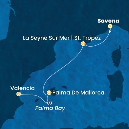 Itálie, Francie, Španělsko ze Savony na lodi Costa Pacifica