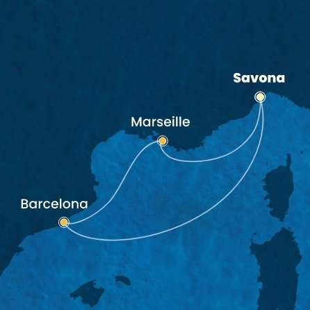 Itálie, Španělsko, Francie ze Savony na lodi Costa Fascinosa