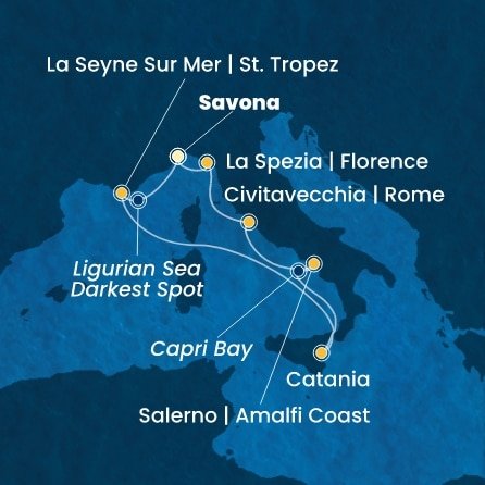 Itálie, Francie ze Savony na lodi Costa Fascinosa