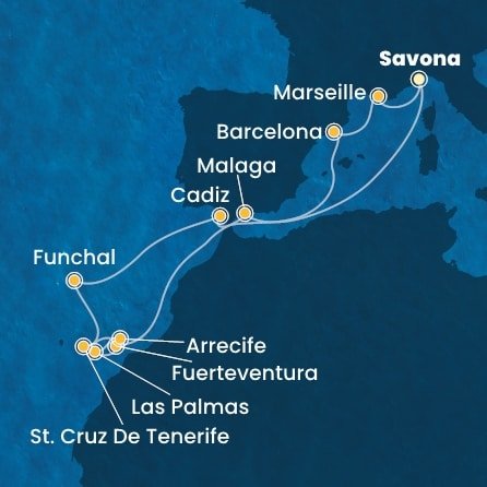 Turecko, Řecko, Malta, Itálie, Španělsko, Francie z Istanbulu na lodi Costa Fortuna