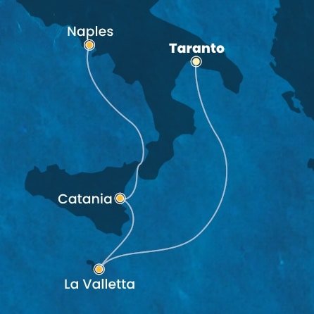 Itálie, Malta na lodi Costa Serena