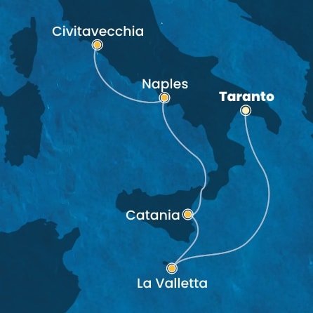 Itálie, Malta na lodi Costa Serena