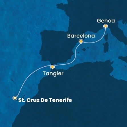 Španělsko, Maroko, Itálie z Tenerife na lodi Costa Smeralda