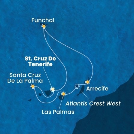 Španělsko, Portugalsko z Tenerife na lodi Costa Smeralda