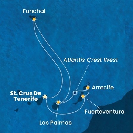Španělsko, Portugalsko z Tenerife na lodi Costa Smeralda