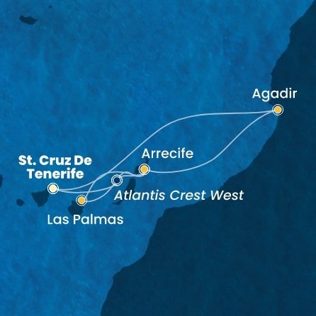 Španělsko, Maroko z Tenerife na lodi Costa Smeralda