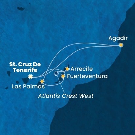 Španělsko, Maroko z Tenerife na lodi Costa Smeralda