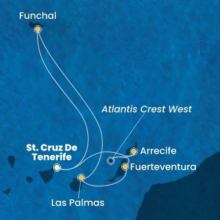 Španělsko, Portugalsko z Tenerife na lodi Costa Smeralda