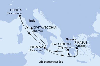 Itálie, Řecko z Janova na lodi MSC Magnifica