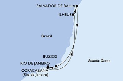 Brazílie z Rio de Janeira na lodi MSC Seaview