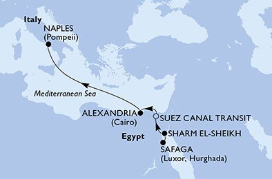 Egypt, Itálie ze Safagy na lodi MSC Musica
