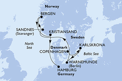 Dánsko, Švédsko, Německo, Norsko z Kodaně na lodi MSC Poesia