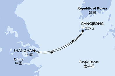 Čína, Jižní Korea ze Šanghaje na lodi MSC Bellissima