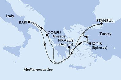 Turecko, Řecko, Itálie z Izmiru na lodi MSC Sinfonia