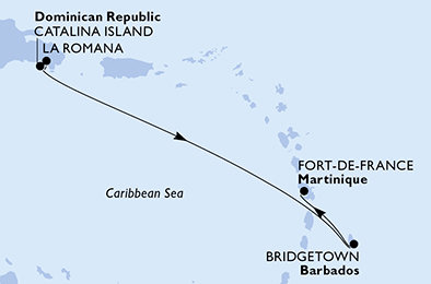 Dominikánská republika, Barbados, Martinik z La Romany na lodi MSC Opera