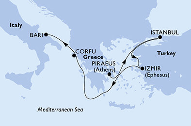 Řecko, Turecko, Itálie z Pirea na lodi MSC Sinfonia