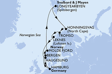 Německo, Norsko z Hamburku na lodi MSC Preziosa Německo, Norsko z Hamburku na lodi MSC Preziosa