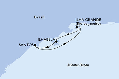 Brazílie ze Santosu na lodi MSC Musica